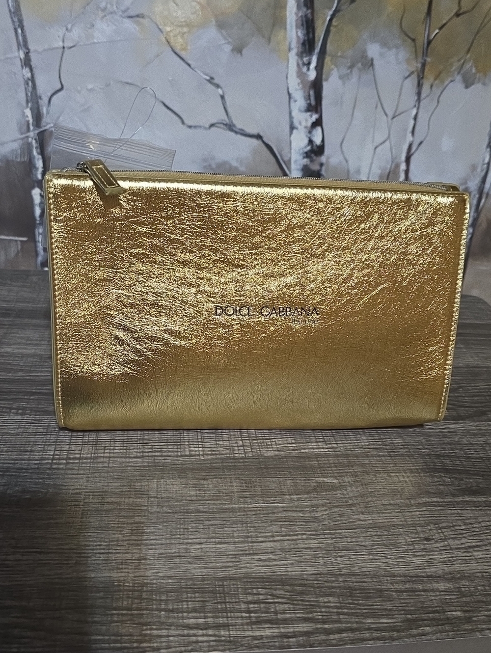 Dolce & Gabbana Gold Zip Pouch